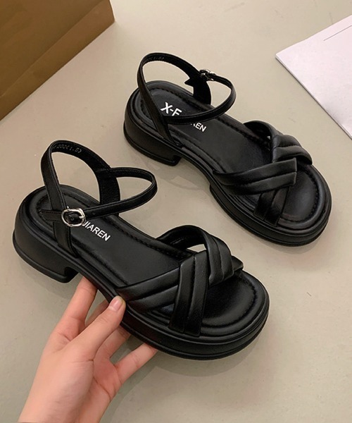 Miniministore（ミニミニストア）の「厚底サンダル 美脚 レディース 韓国 夏（サンダル・レディース・ブラック/アイボリー・25.0cm/24.5cm/23.0cm/22.5cm/23.5cm/24.0cm）」の8枚目の写真