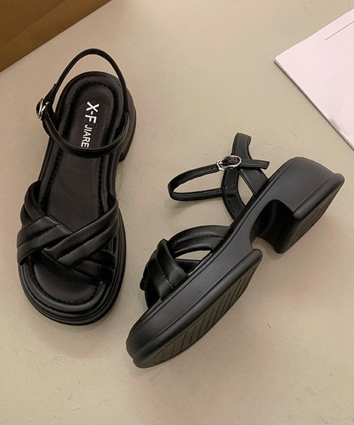 Miniministore（ミニミニストア）の「厚底サンダル 美脚 レディース 韓国 夏（サンダル・レディース・ブラック/アイボリー・25.0cm/24.5cm/23.0cm/22.5cm/23.5cm/24.0cm）」の7枚目の写真