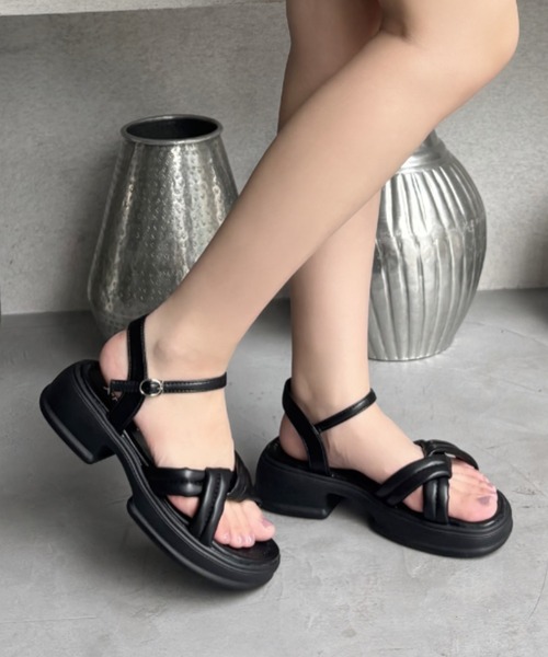 Miniministore(ミニミニストア)の「厚底サンダル 美脚 レディース 韓国 夏(サンダル・レディース・ブラック/アイボリー・25.0cm/24.5cm/23.0cm/22.5cm/23.5cm/24.0cm)」の22枚目の写真
