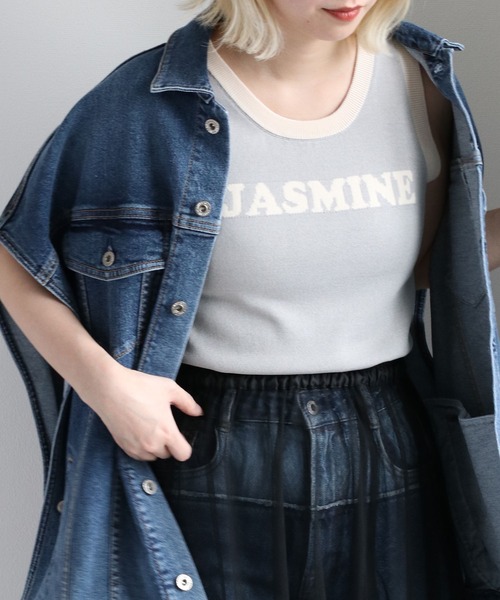 cepo(セポ)の「ジャガードロゴニットタンク(タンクトップ・レディース・ブラック/オフホワイト/グレー・M)」の17枚目の写真
