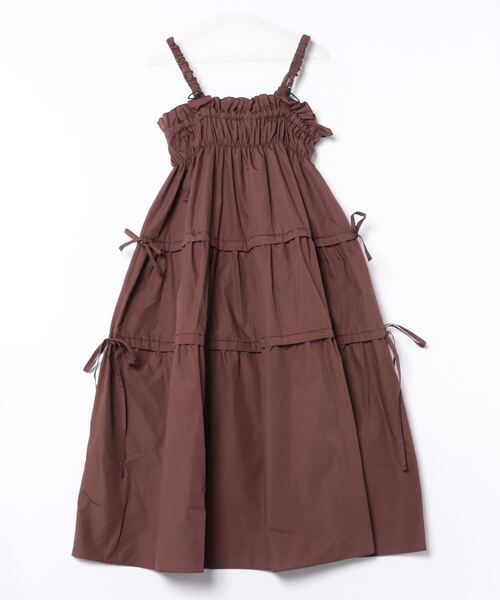 OKIRAKU（オキラク）の「☆ 【OKIRAKU/オキラク】ギャザーデザインフレアワンピース　BD20503（ワンピース・レディース・ブラック/ブラウン・FREE）」の5枚目の写真