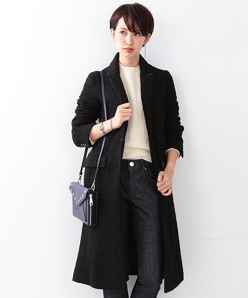 Ray BEAMS（レイビームス）の「Ray BEAMS / ツイードロング チェスターコート（チェスターコート・レディース・ブラック系その他/ブラック・0/1）」の17枚目の写真