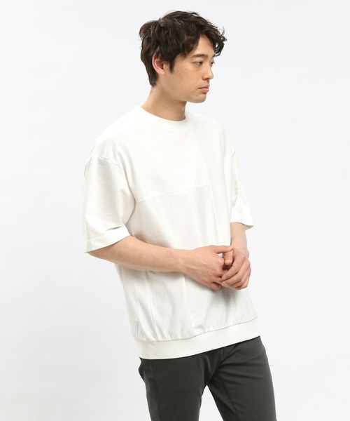 GLOBAL WORK Smile Seed Store（グローバルワーク スマイルシードストア）の「サマースウェット切り替えTシャツ/100673（Tシャツ/カットソー・メンズ・ブラック/オフホワイト/セージグリーン・MEDIUM/SMALL/LARGE/X-LARGE）」の8枚目の写真