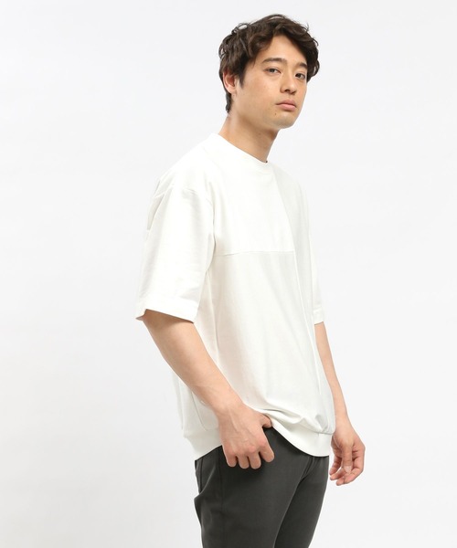 GLOBAL WORK Smile Seed Store（グローバルワーク スマイルシードストア）の「サマースウェット切り替えTシャツ/100673（Tシャツ/カットソー・メンズ・ブラック/オフホワイト/セージグリーン・MEDIUM/SMALL/LARGE/X-LARGE）」の9枚目の写真