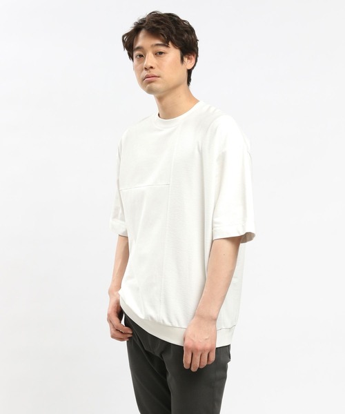 GLOBAL WORK Smile Seed Store（グローバルワーク スマイルシードストア）の「サマースウェット切り替えTシャツ/100673（Tシャツ/カットソー・メンズ・ブラック/オフホワイト/セージグリーン・MEDIUM/SMALL/LARGE/X-LARGE）」の10枚目の写真