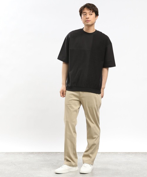 GLOBAL WORK Smile Seed Store（グローバルワーク スマイルシードストア）の「サマースウェット切り替えTシャツ/100673（Tシャツ/カットソー・メンズ・ブラック/オフホワイト/セージグリーン・MEDIUM/SMALL/LARGE/X-LARGE）」の12枚目の写真