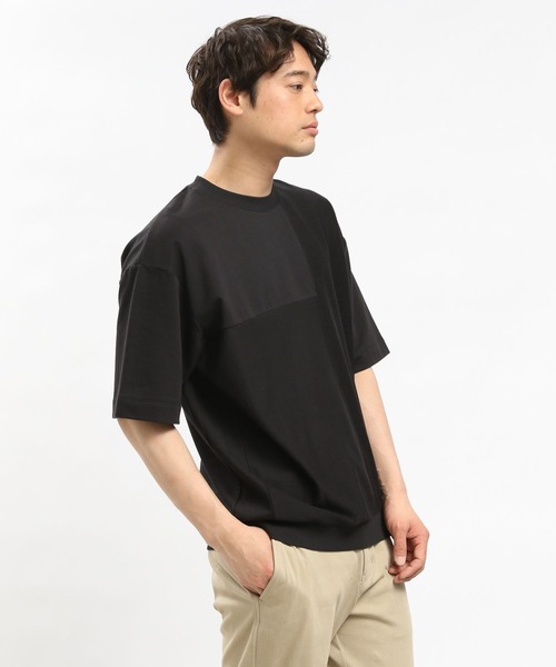 GLOBAL WORK Smile Seed Store（グローバルワーク スマイルシードストア）の「サマースウェット切り替えTシャツ/100673（Tシャツ/カットソー・メンズ・ブラック/オフホワイト/セージグリーン・MEDIUM/SMALL/LARGE/X-LARGE）」の15枚目の写真