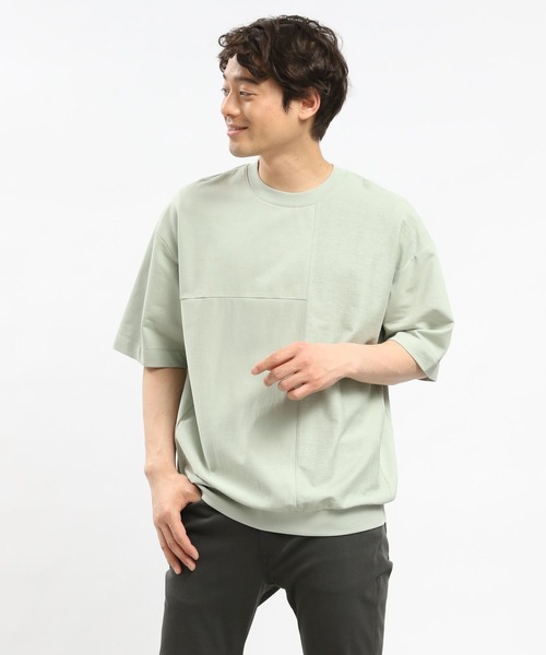 GLOBAL WORK Smile Seed Store（グローバルワーク スマイルシードストア）の「サマースウェット切り替えTシャツ/100673（Tシャツ/カットソー・メンズ・ブラック/オフホワイト/セージグリーン・MEDIUM/SMALL/LARGE/X-LARGE）」の21枚目の写真