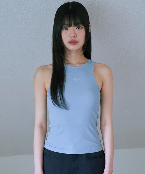 FREAK'S STORE(フリークスストア)の「FAD/エフエーディー 【限定展開】BASIC RIBBED SLEEVELESS/ ベーシックリブ スリーブレス(タンクトップ・レディース・ブラック/グレー/ホワイト/サックスブルー・フリ-)」の4枚目の写真