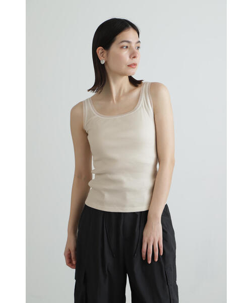 JILL STUART（ジルスチュアート）の「◆シフォンテレコルーズタンク（タンクトップ・レディース・ホワイト/ブラック/グレー・FREE）」の4枚目の写真