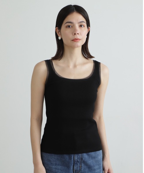 JILL STUART（ジルスチュアート）の「◆シフォンテレコルーズタンク（タンクトップ・レディース・ホワイト/ブラック/グレー・FREE）」の2枚目の写真