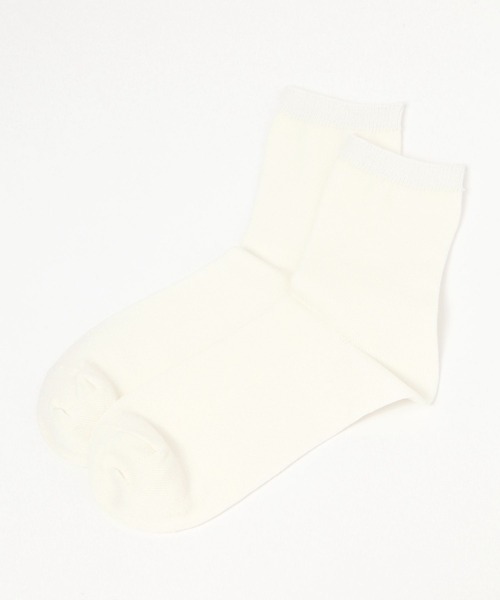 GLOBAL WORK Smile Seed Store（グローバルワーク スマイルシードストア）の「フラットクルー14cm丈ソックス/112293（ソックス/靴下・レディース・ブルー系その他/モカ/ベージュ系その他/レッド系その他/杢グレー/オフホワイト/ブラック/ピンク系その他/イエロー系その他/ブルー系その他6・FREE）」の2枚目の写真