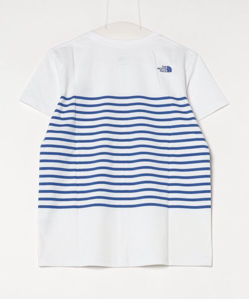 THE NORTH FACE(ザノースフェイス)の「ザ ノース フェイス THE NORTH FACE S/S Panel Border Tee_ショートスリーブパネルボーダーティー(Tシャツ/カットソー・レディース・ホワイト/ネイビー・S/M/L/XL)」の3枚目の写真