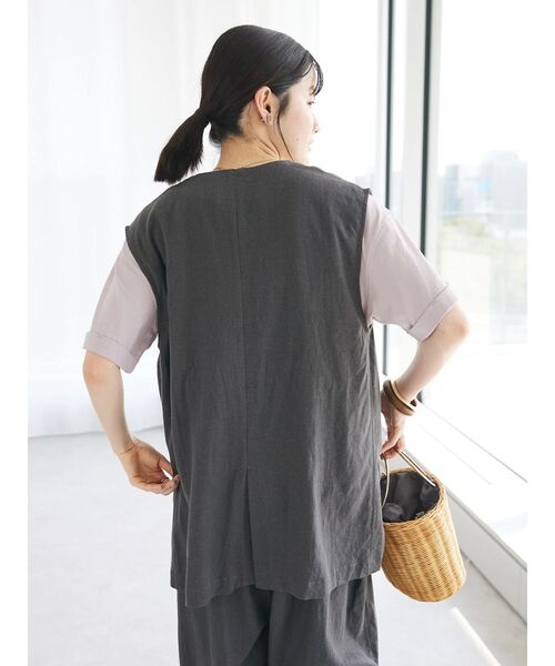 CRAFT STANDARD BOUTIQUE（クラフトスタンダードブティック）の「【キナリノ別注】リネンレーヨンジレベスト（ベスト・レディース・アイボリー/ブラック/チャコールグレー/ネイビー・FREE）」の20枚目の写真