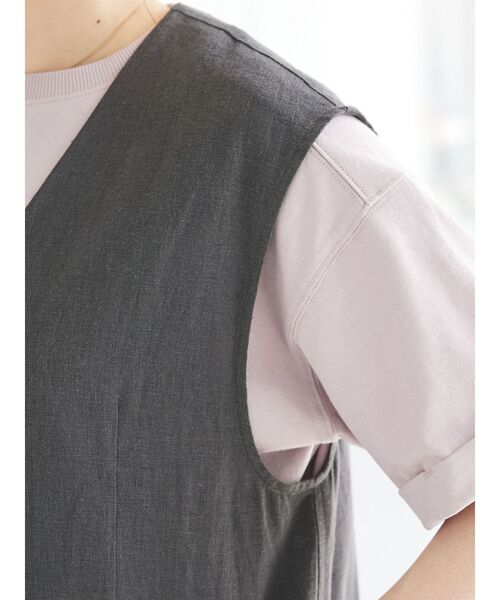 CRAFT STANDARD BOUTIQUE（クラフトスタンダードブティック）の「【キナリノ別注】リネンレーヨンジレベスト（ベスト・レディース・アイボリー/ブラック/チャコールグレー/ネイビー・FREE）」の18枚目の写真