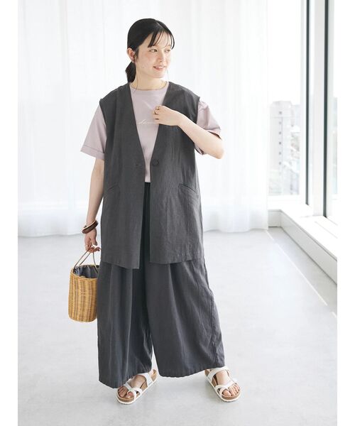 MUSEdeDeuxiemeClasseシルクリネンベスト Lily Linen Vネック ベスト（ベスト）｜MUSE de Deuxieme Classe