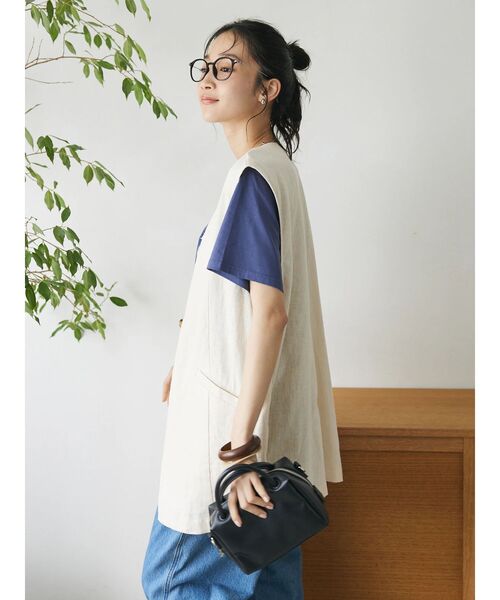 CRAFT STANDARD BOUTIQUE（クラフトスタンダードブティック）の「【キナリノ別注】リネンレーヨンジレベスト（ベスト・レディース・アイボリー/ブラック/チャコールグレー/ネイビー・FREE）」の9枚目の写真
