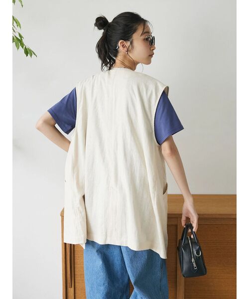 CRAFT STANDARD BOUTIQUE（クラフトスタンダードブティック）の「【キナリノ別注】リネンレーヨンジレベスト（ベスト・レディース・アイボリー/ブラック/チャコールグレー/ネイビー・FREE）」の8枚目の写真