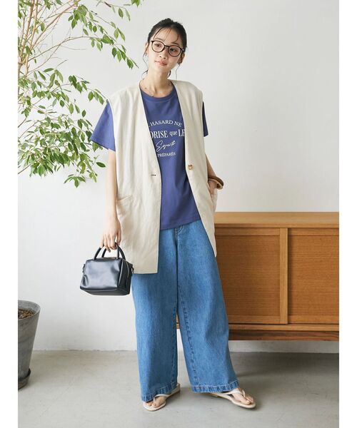 CRAFT STANDARD BOUTIQUE（クラフトスタンダードブティック）の「【キナリノ別注】リネンレーヨンジレベスト（ベスト・レディース・アイボリー/ブラック/チャコールグレー/ネイビー・FREE）」の7枚目の写真