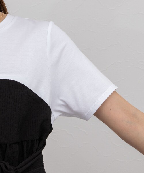 NOLLEY’S（ノーリーズ）の「ビスチェ風コンビワンピース（ワンピース・レディース・ブラック/ネイビー/オリーブ・38/36）」の17枚目の写真