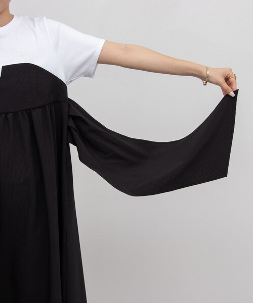 NOLLEY’S（ノーリーズ）の「ビスチェ風コンビワンピース（ワンピース・レディース・ブラック/ネイビー/オリーブ・38/36）」の22枚目の写真