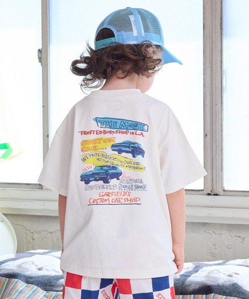 Life Support Products（ライフサポートプロダクツ）の「デイリープリントTee（80～150cm）（Tシャツ/カットソー・キッズ・ブルー/レッド/オフホワイト/パープル/ブラック/ネイビー/グリーン/アイボリー/エメラルド/ライトグレー/ライトピンク/グレー系その他/チャコール/ホワイト系その他/杢グレー/キナリ/ターコイズブルー/ライム/イエロー/オレンジ・80/120/110/100/90/140/95/130/150）」の2枚目の写真