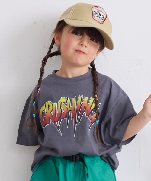 Life Support Products（ライフサポートプロダクツ）の「デイリープリントTee（80～150cm）（Tシャツ/カットソー・キッズ・ブルー/レッド/オフホワイト/パープル/ブラック/ネイビー/グリーン/アイボリー/エメラルド/ライトグレー/ライトピンク/グレー系その他/チャコール/ホワイト系その他/杢グレー/キナリ/ターコイズブルー/ライム/イエロー/オレンジ・80/120/110/100/90/140/95/130/150）」の10枚目の写真