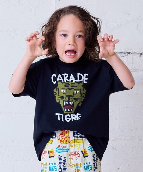 Life Support Products（ライフサポートプロダクツ）の「デイリープリントTee（80～150cm）（Tシャツ/カットソー・キッズ・ブルー/レッド/オフホワイト/パープル/ブラック/ネイビー/グリーン/アイボリー/エメラルド/ライトグレー/ライトピンク/グレー系その他/チャコール/ホワイト系その他/杢グレー/キナリ/ターコイズブルー/ライム/イエロー/オレンジ・80/120/110/100/90/140/95/130/150）」の6枚目の写真