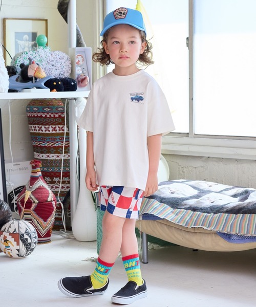 Life Support Products（ライフサポートプロダクツ）の「デイリープリントTee（80～150cm）（Tシャツ/カットソー・キッズ・ブルー/レッド/オフホワイト/パープル/ブラック/ネイビー/グリーン/アイボリー/エメラルド/ライトグレー/ライトピンク/グレー系その他/チャコール/ホワイト系その他/杢グレー/キナリ/ターコイズブルー/ライム/イエロー/オレンジ・80/120/110/100/90/140/95/130/150）」の21枚目の写真