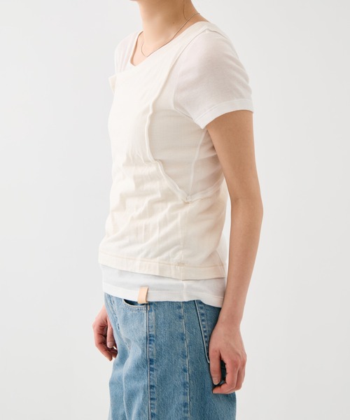 PUBLIC TOKYO(パブリックトウキョウ)の「【残りわずか】アシメツインシアートップス/レイヤードトップス(Tシャツ/カットソー・レディース・ライトブルー/アイボリー・1/2)」の21枚目の写真