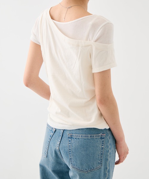 PUBLIC TOKYO(パブリックトウキョウ)の「【残りわずか】アシメツインシアートップス/レイヤードトップス(Tシャツ/カットソー・レディース・ライトブルー/アイボリー・1/2)」の19枚目の写真