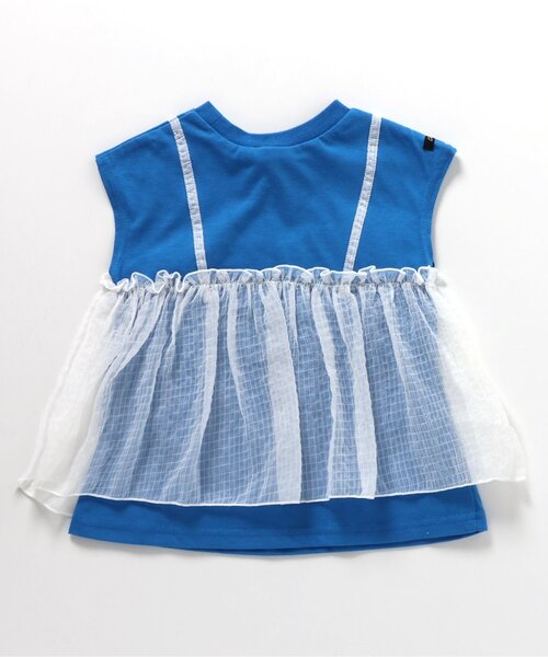 BREEZE（ブリーズ）の「チュールフレンチスリーブTシャツ_一部WEB限定カラー（Tシャツ/カットソー・キッズ・チャコール/ブルー/ピンク/オフホワイト・120/140/90/100/110/80/130）」の10枚目の写真