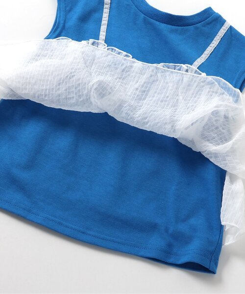 BREEZE（ブリーズ）の「チュールフレンチスリーブTシャツ_一部WEB限定カラー（Tシャツ/カットソー・キッズ・チャコール/ブルー/ピンク/オフホワイト・120/140/90/100/110/80/130）」の11枚目の写真