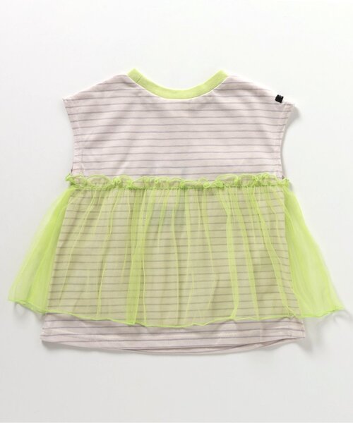 BREEZE（ブリーズ）の「チュールフレンチスリーブTシャツ_一部WEB限定カラー（Tシャツ/カットソー・キッズ・チャコール/ブルー/ピンク/オフホワイト・120/140/90/100/110/80/130）」の17枚目の写真