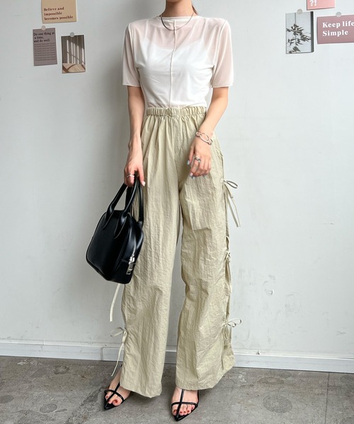 Futier land(フューティアランド)の「サイドリボンミリタリーパンツ(その他パンツ・レディース・アイボリー/ブラック/チャコールグレー・FREE)」の12枚目の写真