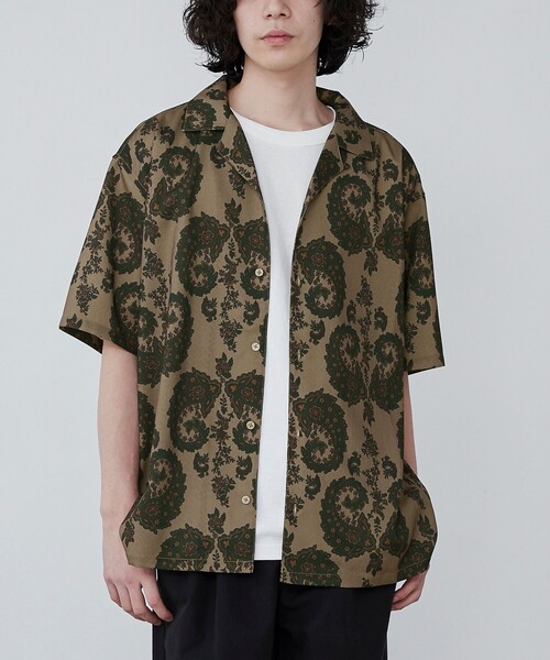 coen(コーエン)の「リネンライクプリントオープンカラーシャツ(シャツ/ブラウス・メンズ・その他1/その他2・M/L/XL)」の1枚目の写真