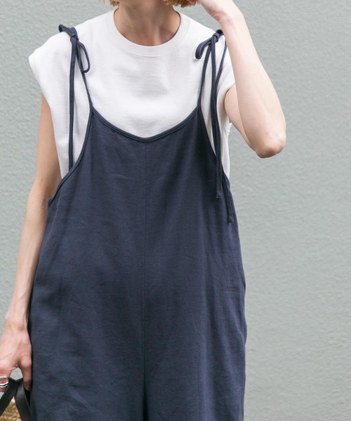 FORK&SPOON（フォークアンドスプーン）の「FORK&SPOON　ヘビーウェイト天竺ノースリーブTシャツ（Tシャツ/カットソー・レディース・グレー系その他/ブルー系その他/オフホワイト・1）」の4枚目の写真