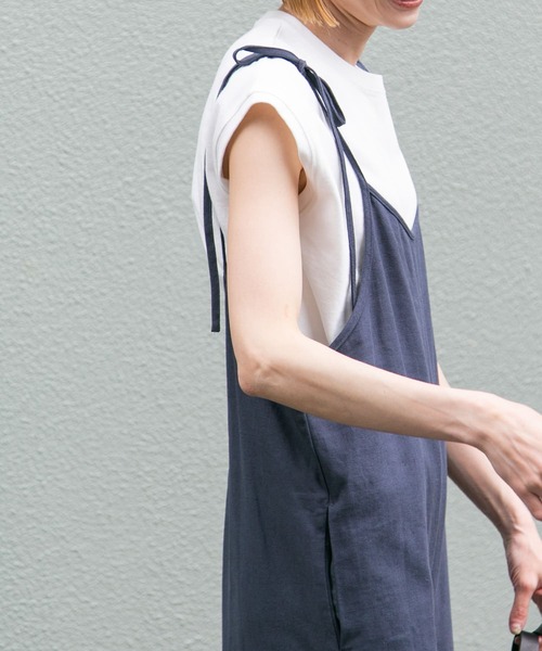 FORK&SPOON（フォークアンドスプーン）の「FORK&SPOON　ヘビーウェイト天竺ノースリーブTシャツ（Tシャツ/カットソー・レディース・グレー系その他/ブルー系その他/オフホワイト・1）」の7枚目の写真