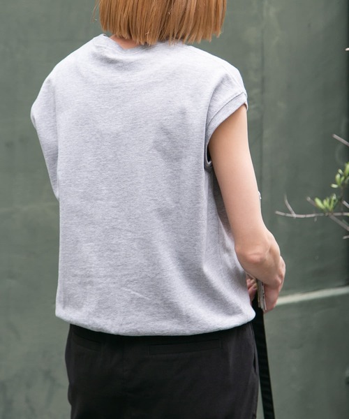 FORK&SPOON（フォークアンドスプーン）の「FORK&SPOON　ヘビーウェイト天竺ノースリーブTシャツ（Tシャツ/カットソー・レディース・グレー系その他/ブルー系その他/オフホワイト・1）」の11枚目の写真