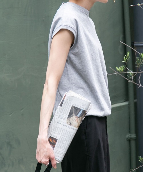 FORK&SPOON（フォークアンドスプーン）の「FORK&SPOON　ヘビーウェイト天竺ノースリーブTシャツ（Tシャツ/カットソー・レディース・グレー系その他/ブルー系その他/オフホワイト・1）」の12枚目の写真