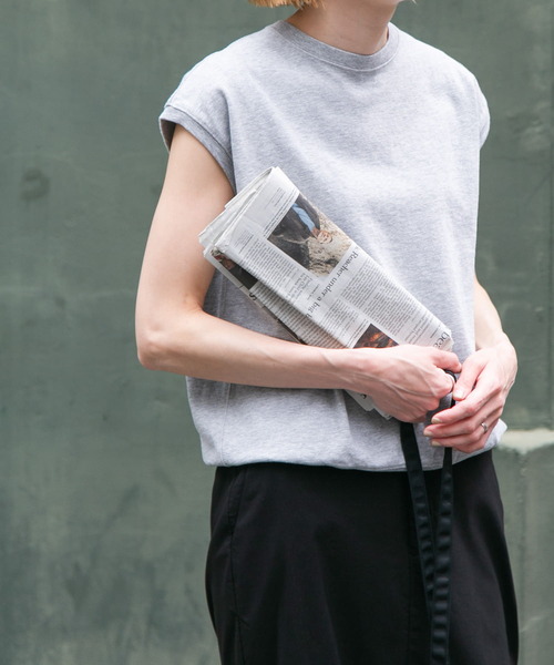 FORK&SPOON（フォークアンドスプーン）の「FORK&SPOON　ヘビーウェイト天竺ノースリーブTシャツ（Tシャツ/カットソー・レディース・グレー系その他/ブルー系その他/オフホワイト・1）」の13枚目の写真