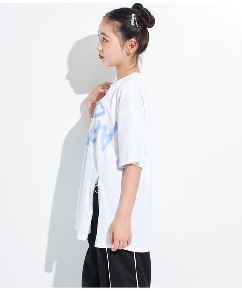 ANAP GiRL(アナップガール)の「ANAPR+S【リラスポ】グラフィティーロゴ前ZIPオーバーTシャ(Tシャツ/カットソー・キッズ・イエロー×グリーン/ブラック/ホワイト・XS/S/M)」の12枚目の写真
