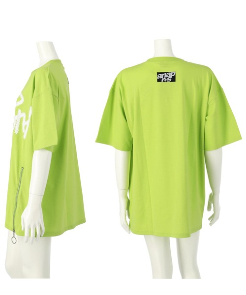 ANAP GiRL(アナップガール)の「ANAPR+S【リラスポ】グラフィティーロゴ前ZIPオーバーTシャ(Tシャツ/カットソー・キッズ・イエロー×グリーン/ブラック/ホワイト・XS/S/M)」の19枚目の写真