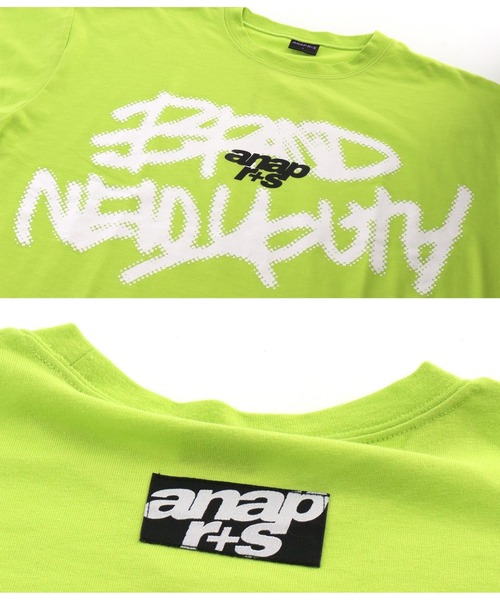 ANAP GiRL(アナップガール)の「ANAPR+S【リラスポ】グラフィティーロゴ前ZIPオーバーTシャ(Tシャツ/カットソー・キッズ・イエロー×グリーン/ブラック/ホワイト・XS/S/M)」の20枚目の写真
