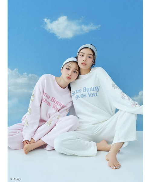 SNIDEL HOME（スナイデルホーム）の「【Bambi】スウェットパンツ（ルームウェア/パジャマ・レディース・ホワイト/ピンク・FREE）」の4枚目の写真