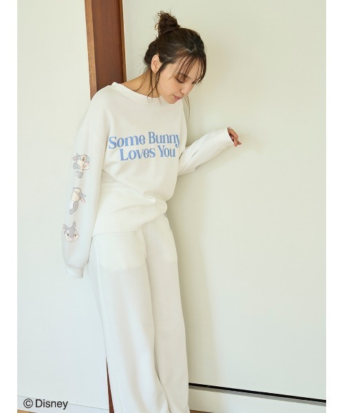 SNIDEL HOME（スナイデルホーム）の「【Bambi】スウェットパンツ（ルームウェア/パジャマ・レディース・ホワイト/ピンク・FREE）」の9枚目の写真