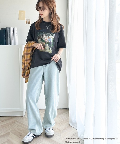 classicalelf(クラシカルエルフ)の「『THE SATURDAY EVENING POST』×クラシカルエルフ 別注グラフィックTシャツ【Bike Riding Lesson】(Tシャツ/カットソー・レディース・チャコール/ホワイト・X-LARGE/LARGE/MEDIUM/SMALL)」の10枚目の写真