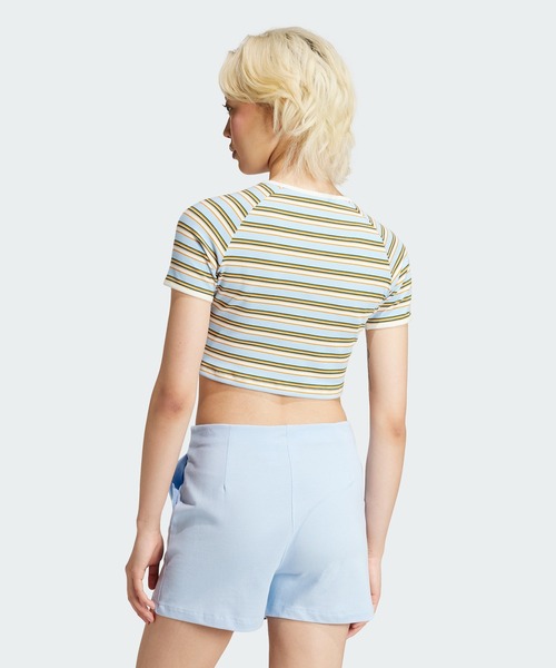 adidas(アディダス)の「'80s リブストライプ ベビー 半袖Tシャツ / アディダスオリジナルス adidas Originals(Tシャツ/カットソー・レディース・ブルー系その他/グリーン系その他・X-SMALL/XX-LARGE/X-LARGE/LARGE/MEDIUM/SMALL)」の7枚目の写真