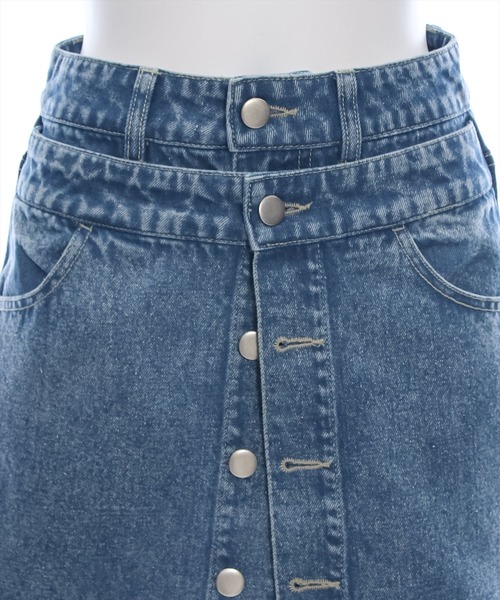 clear（クリア）の「フラップデニムスコート［ショート丈 ミニ丈 カジュアル］≪再入荷≫（デニムパンツ・レディース・ブルー/ブラック・M/S）」の7枚目の写真