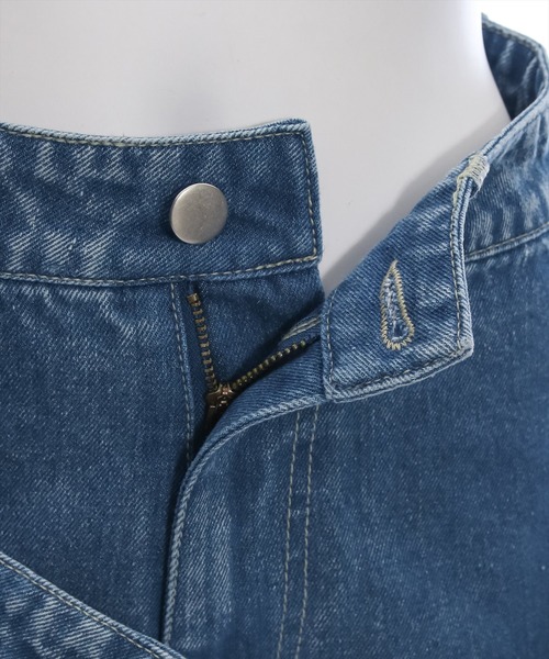 clear（クリア）の「フラップデニムスコート［ショート丈 ミニ丈 カジュアル］≪再入荷≫（デニムパンツ・レディース・ブルー/ブラック・M/S）」の9枚目の写真